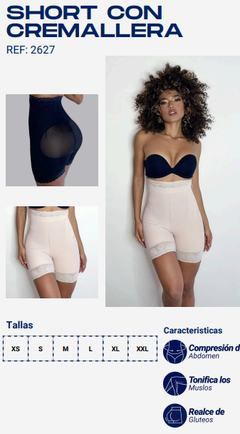 SHORT CREMALLERA TIRO ALTO/2627